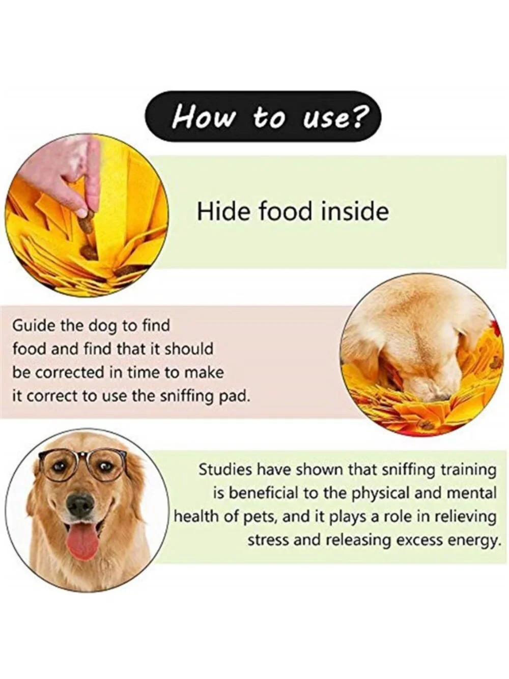 New Pet Snuffle Mat for Dogs, Interactive Feed Game for Boredom, Encourages